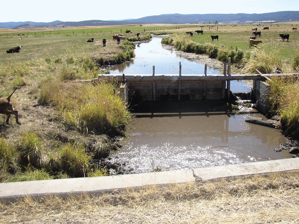 Irrigation diversion dam on Pit River tributary Willow Creek