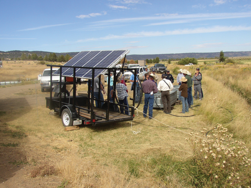 Central Modoc RCD demonstrates solar-powered stock water system