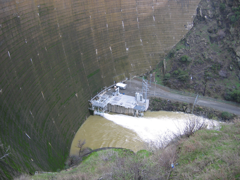 Monticello Dam releasing water