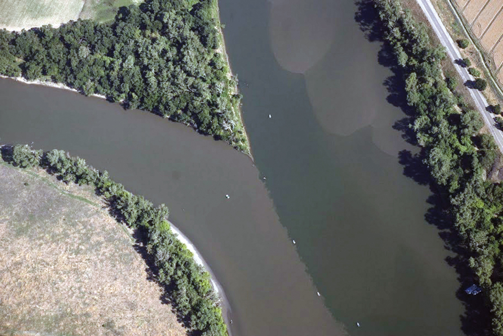 Confluence of lower Feather River and Sacramento River