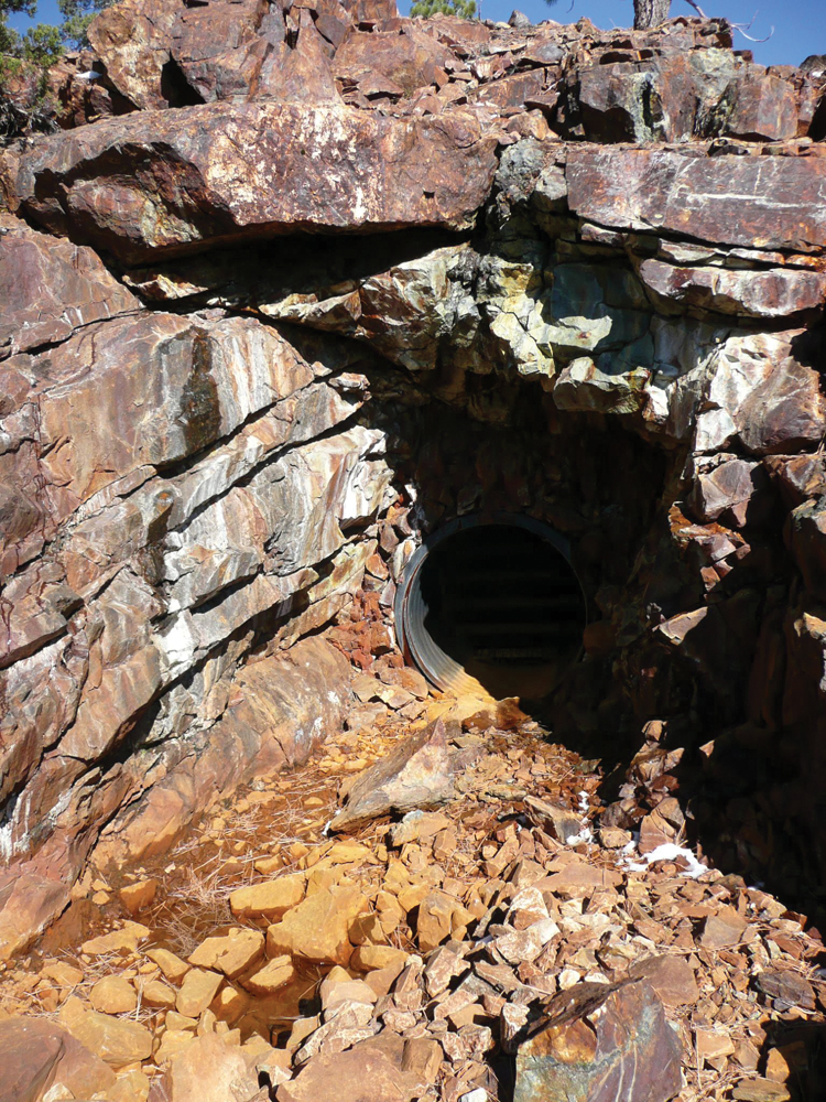 Gold rush era mine shaft on Yuba River