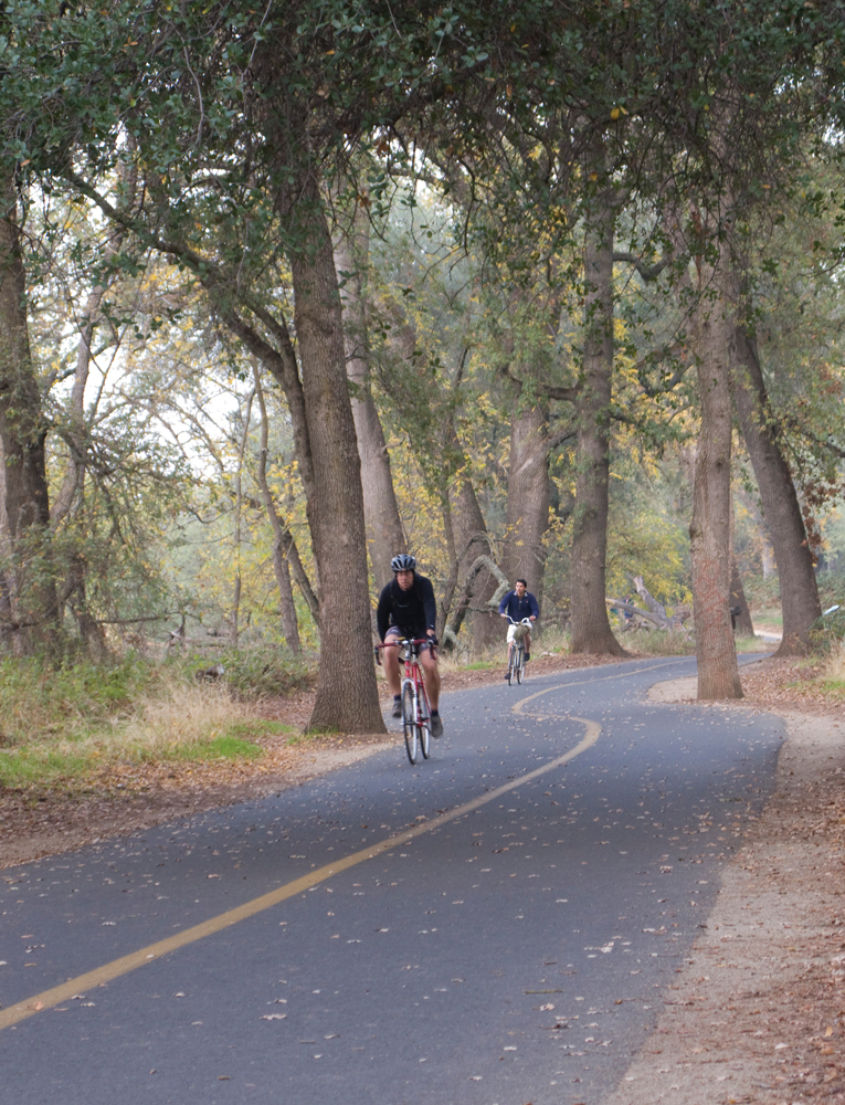Bicycling on an Autumn day on the American River Parkway